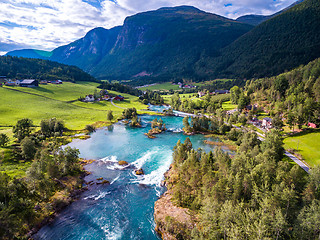 Image showing Beautiful Nature Norway aerial photography.