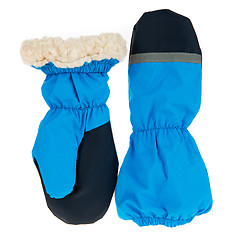 Image showing Children\'s autumn-winter mittens