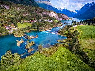 Image showing Beautiful Nature Norway aerial photography.