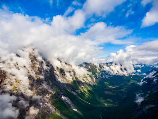 Image showing Beautiful Nature Norway aerial photography.