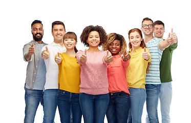 Image showing international group of people showing thumbs up