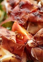 Image showing close up of prosciutto ham salad