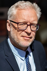 Image showing close up of senior businessman in eyeglasses