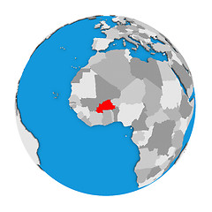 Image showing Burkina Faso on globe