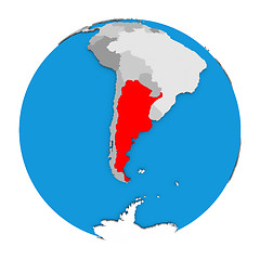 Image showing Argentina on globe