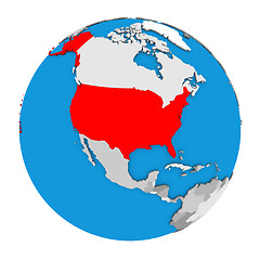 Image showing USA on globe