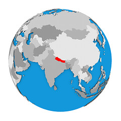 Image showing Nepal on globe