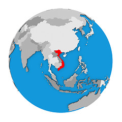 Image showing Vietnam on globe