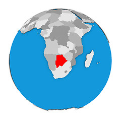 Image showing Botswana on globe