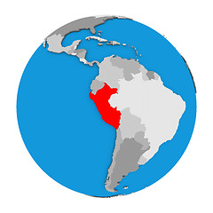 Image showing Peru on globe