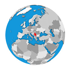 Image showing Serbia on globe