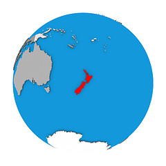Image showing New Zealand on globe
