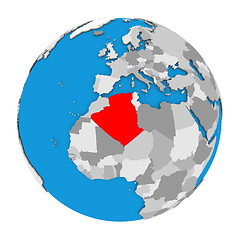 Image showing Algeria on globe