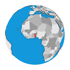 Image showing Togo on globe