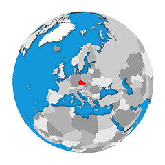 Image showing Czech republic on globe