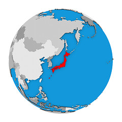 Image showing Japan on globe