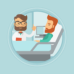 Image showing Doctor visiting patient vector illustration.