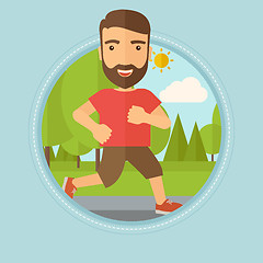 Image showing Young man running in the park vector illustration.