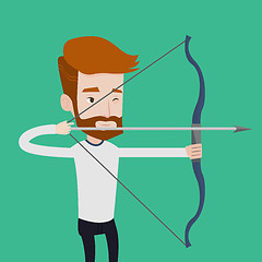 Image showing Archer training with the bow vector illustration.