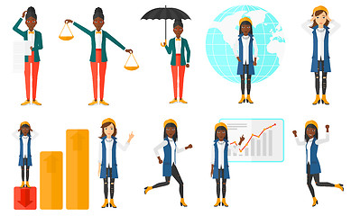 Image showing Vector set of illustrations with business people.