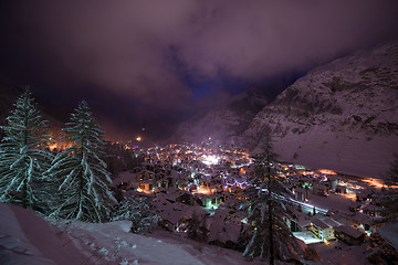 Image showing aerial view on zermatt valley and matterhorn peak