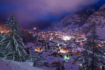 Image showing aerial view on zermatt valley and matterhorn peak