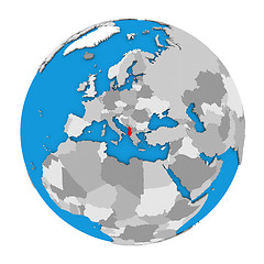 Image showing Albania on globe