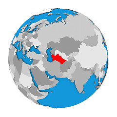 Image showing Turkmenistan on globe