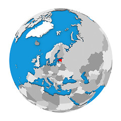 Image showing Estonia on globe