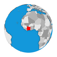 Image showing Ivory Coast on globe
