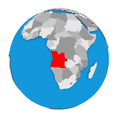 Image showing Angola on globe