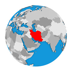 Image showing Iran on globe