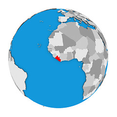 Image showing Liberia on globe