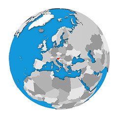 Image showing Slovenia on globe