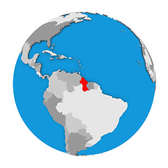 Image showing Guyana on globe