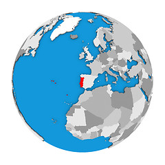 Image showing Portugal on globe