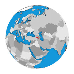 Image showing Armenia on globe