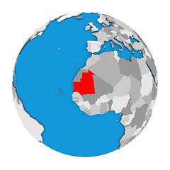 Image showing Mauritania on globe