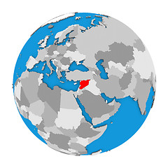 Image showing Syria on globe