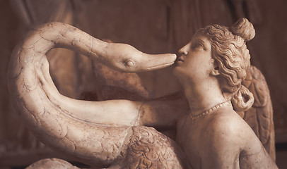 Image showing VENICE, ITALY - JUNE 27, 2016: Leda and the Swan statue in Palaz