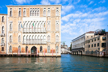 Image showing 300 years old venetian palace facade from Canal Grande