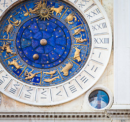 Image showing Venice, Italy - St Mark\'s Clocktower detail