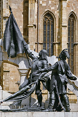 Image showing Statue of Warriors of King Matthias 