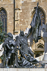 Image showing Statue of Warriors of King Matthias 