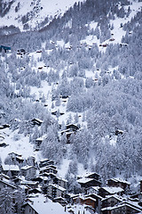 Image showing aerial view on zermatt valley and matterhorn peak