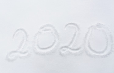 Image showing new year 2020 number or date on snow surface