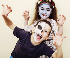 Image showing zombie apocalypse kids concept. Birthday party celebration facep