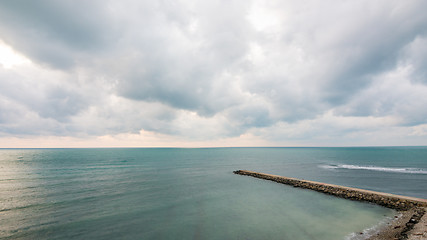 Image showing Pier stretching into the sea on a background seascape