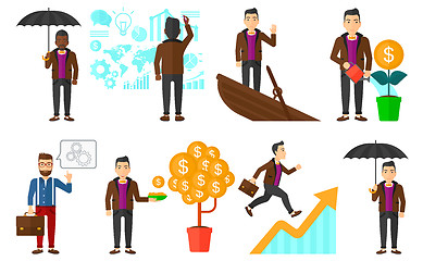 Image showing Vector set of illustrations with business people.