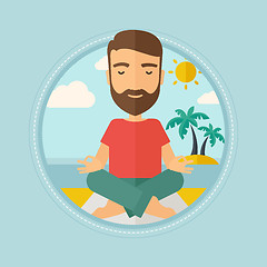 Image showing Man meditating in lotus pose vector illustration.